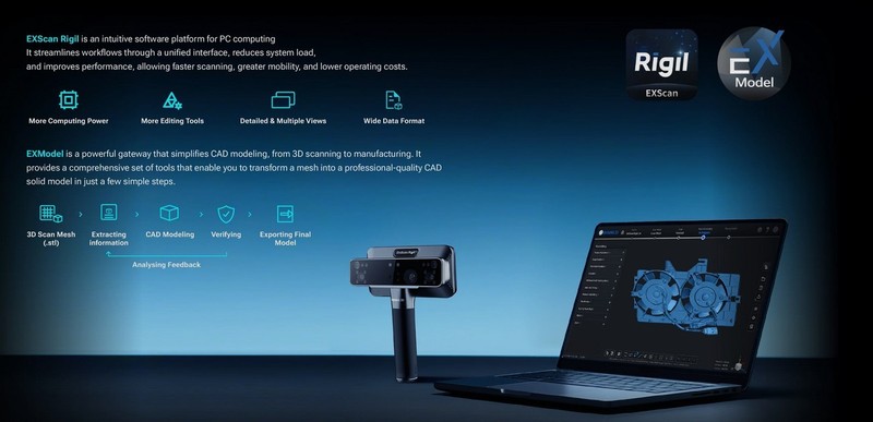 Shining3D EinScan Rigil Lite Limited 32GB LPDDR5+1TB SSD Wireless Laser scanner gallery