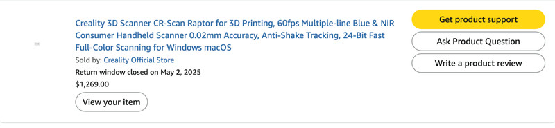 CREALITY CRS07R CR-Scan Raptor Multiple-line Blue Laser & NIR 3D Scanner gallery