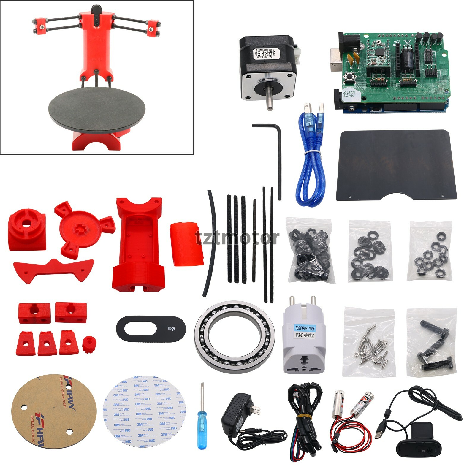 Open Source 3D DIY Scanner Laser Plate Kit w/Adapter Object For Ciclop Printer gallery