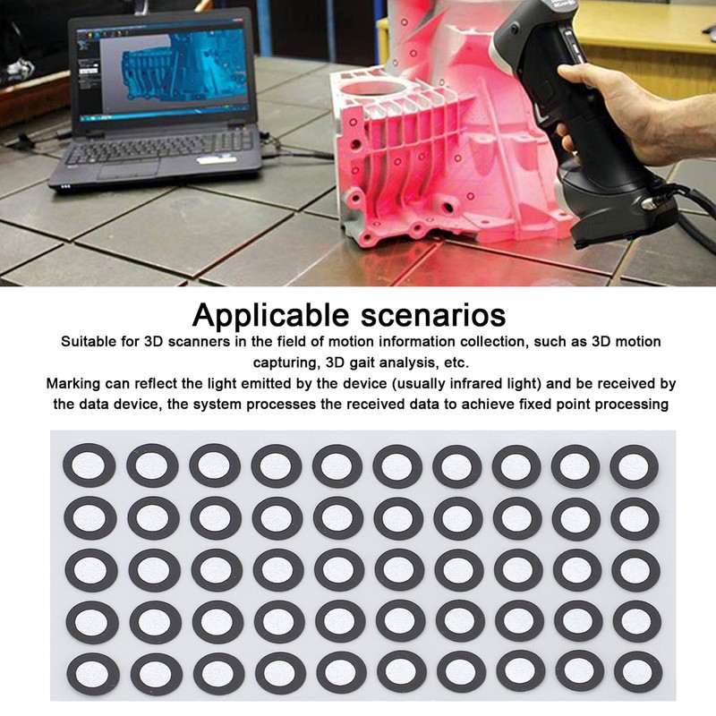 1000x 3D Scanning Marker ID 6mm OD 10mm High Reflection Strong Adhesion 3D T NEW gallery