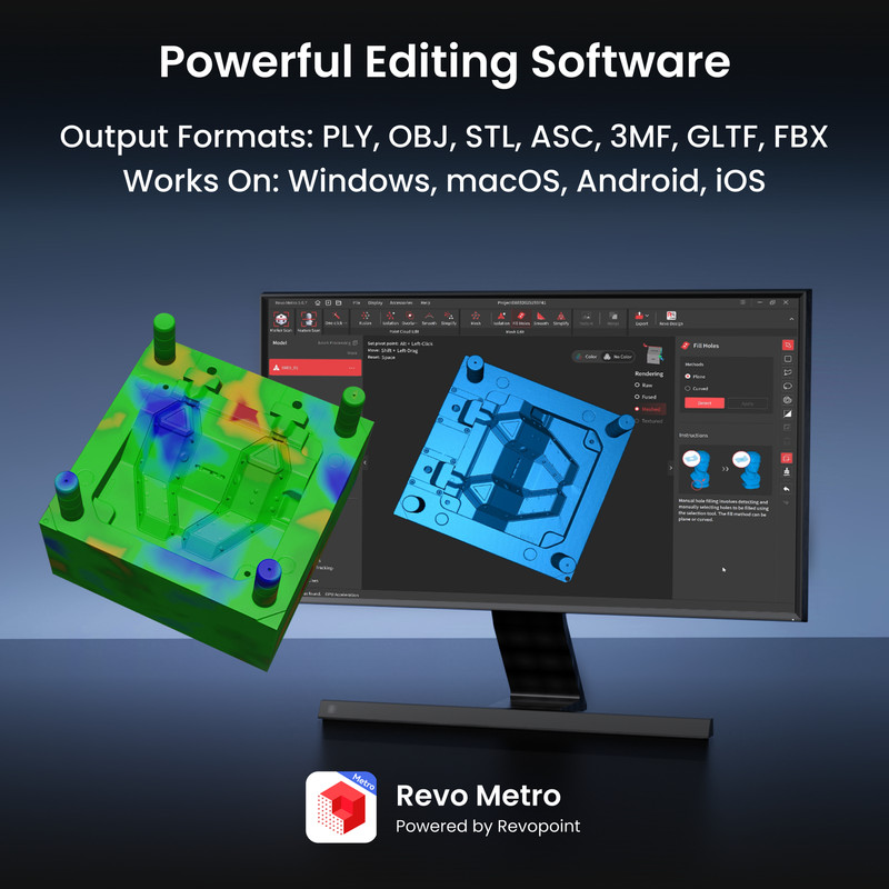 Revopoint MetroY PRO 3D Laser Scanner For 3D Print 34Line Wireless Handheld Scan gallery