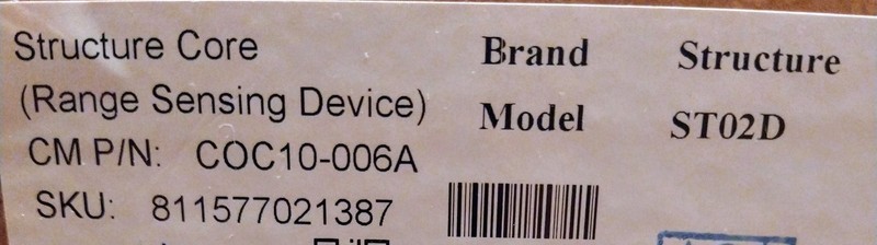 Occipital Structure CORE Sensor Model ST02D Depth Camera 3D Type C OEM gallery