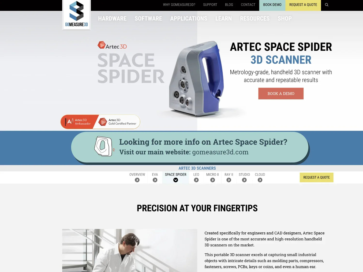 Artec Space Spider 3D Scanner (Demo Unit) gallery