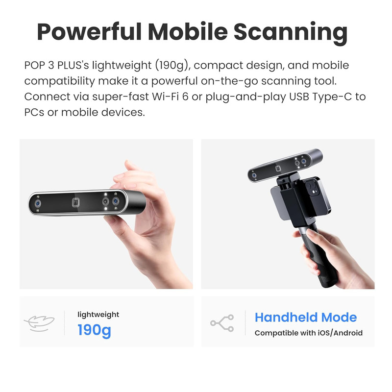 POP3 plus 3D Scanner for 3D Printing, Handheld 3D Printer Scanner 0.04Mm Precisi gallery