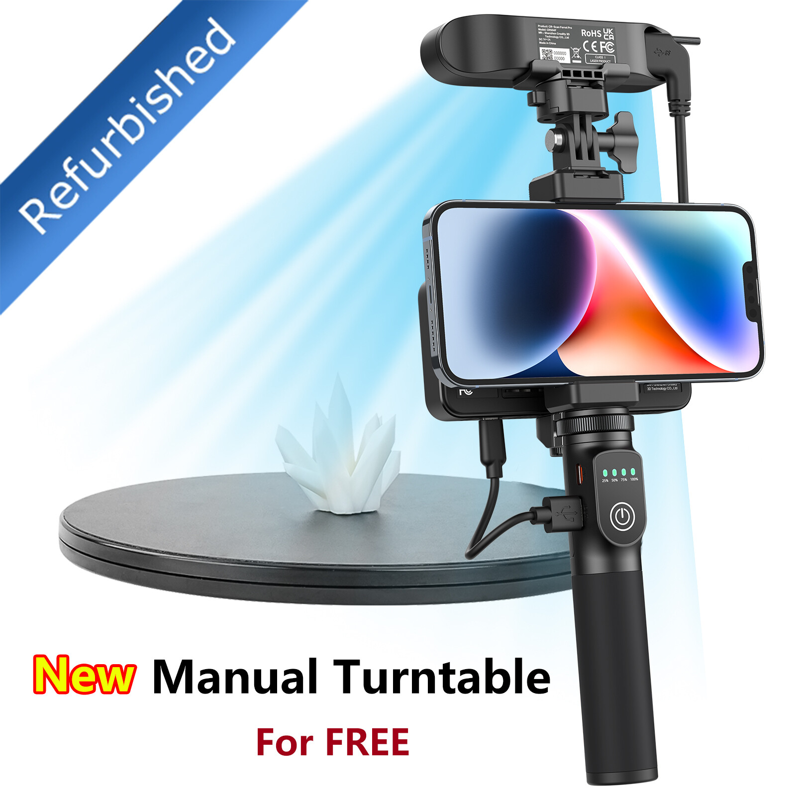 【Refurbished】Creality CR Scan Ferret Pro 3D Scanners + Turntable Manual Rotating gallery