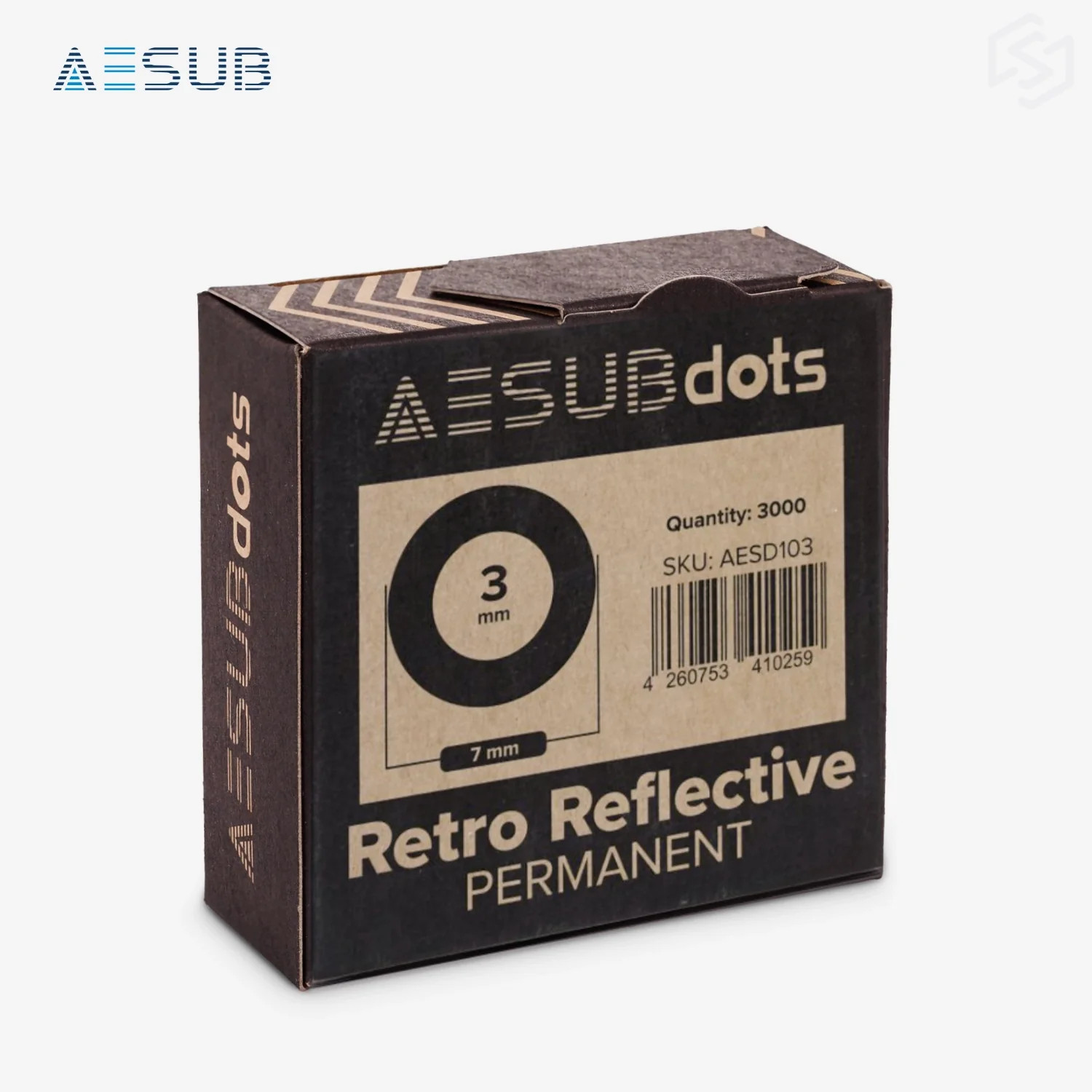 AESUBdots Retro-Reflective PERMANENT (Size: 3mm) gallery