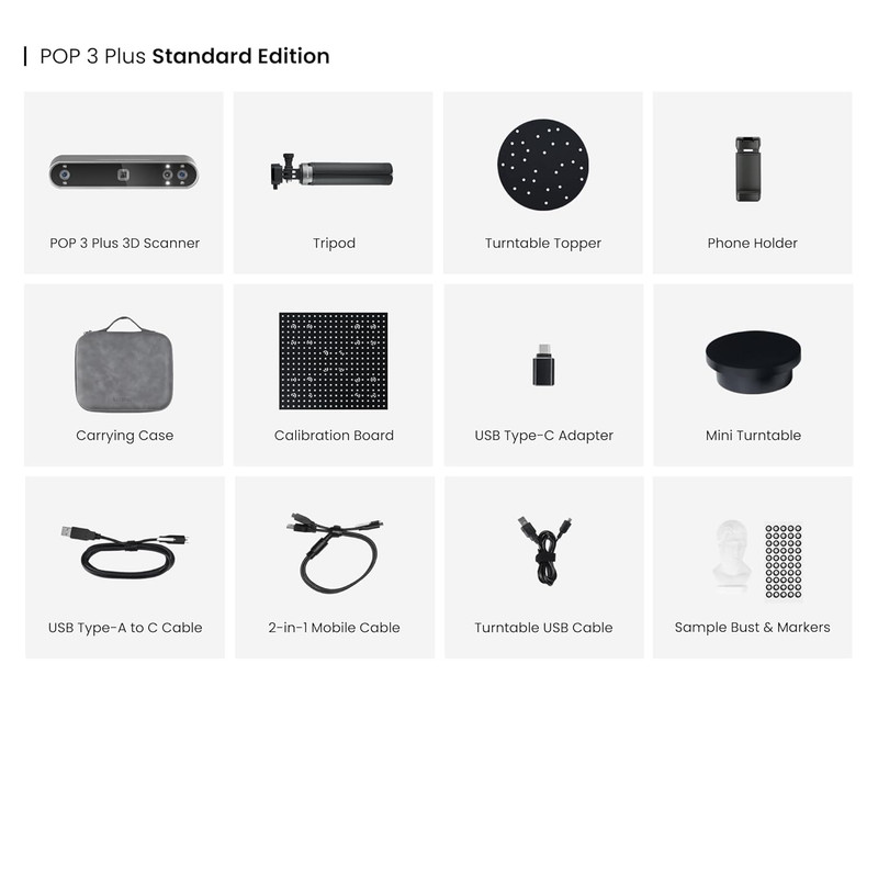 POP3 plus 3D Scanner for 3D Printing, Handheld 3D Printer Scanner 0.04Mm Precisi gallery