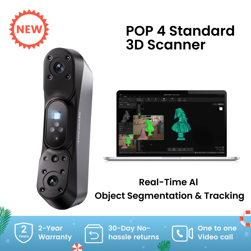 Revopoint POP 4 3D Scanner For 3D Print 105fps Infrared Light Handheld Scanner gallery