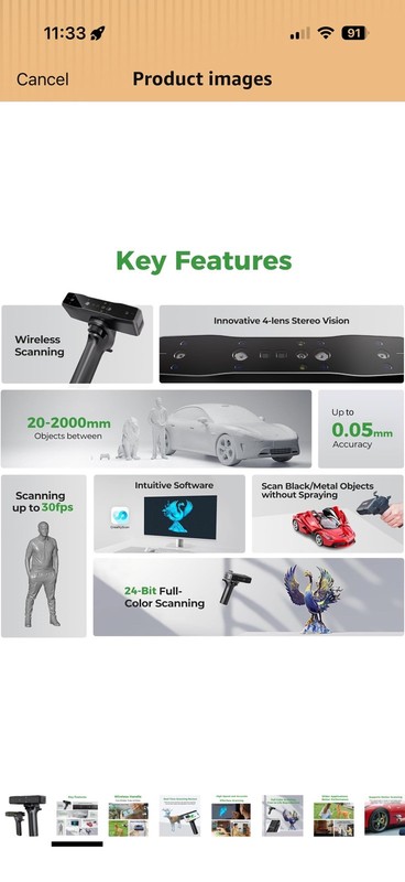 $$$ Fathers Day Sale Creality Otter Lite Handheld 3D Scanner Structured Color gallery