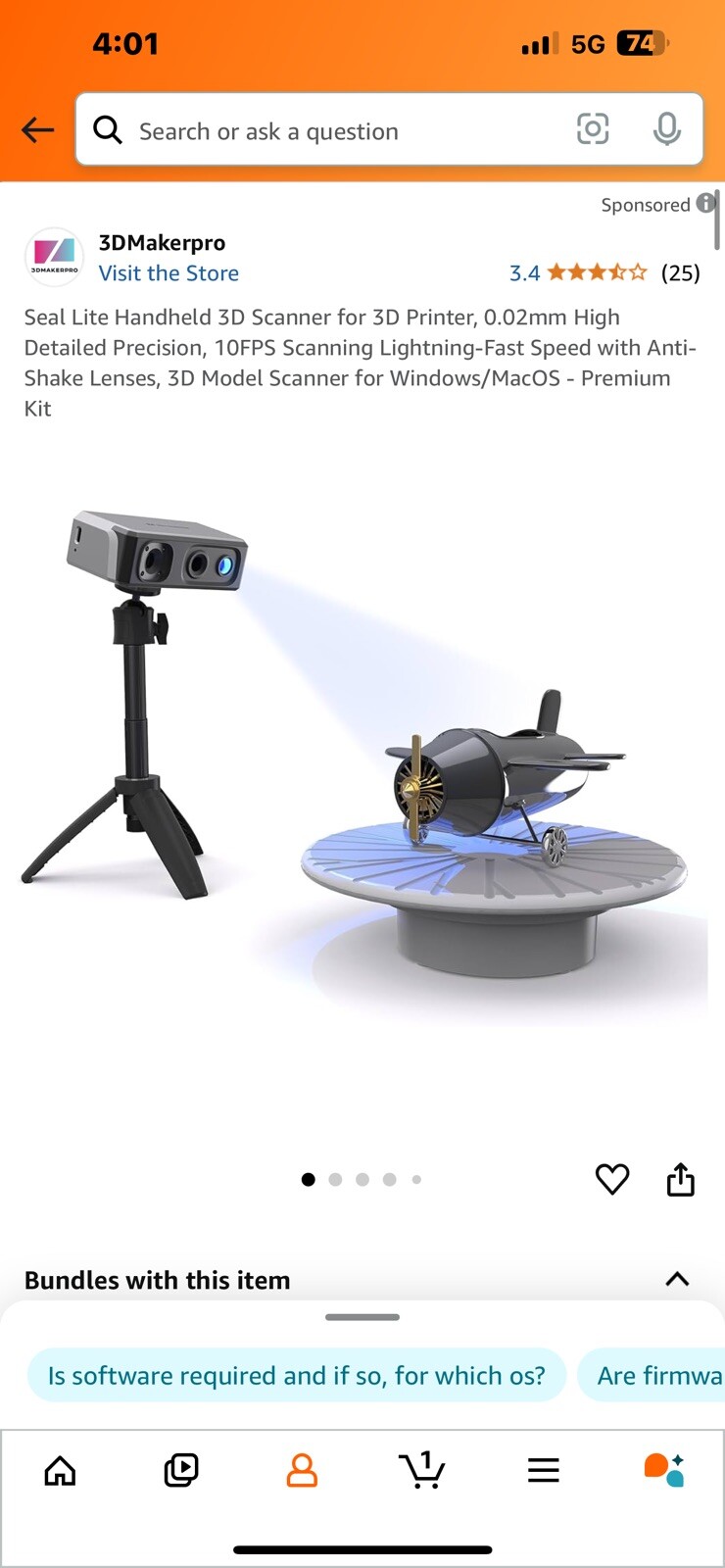 3D Maker Pro Seal Lite Handheld 3D Scanner For 3D Printing gallery