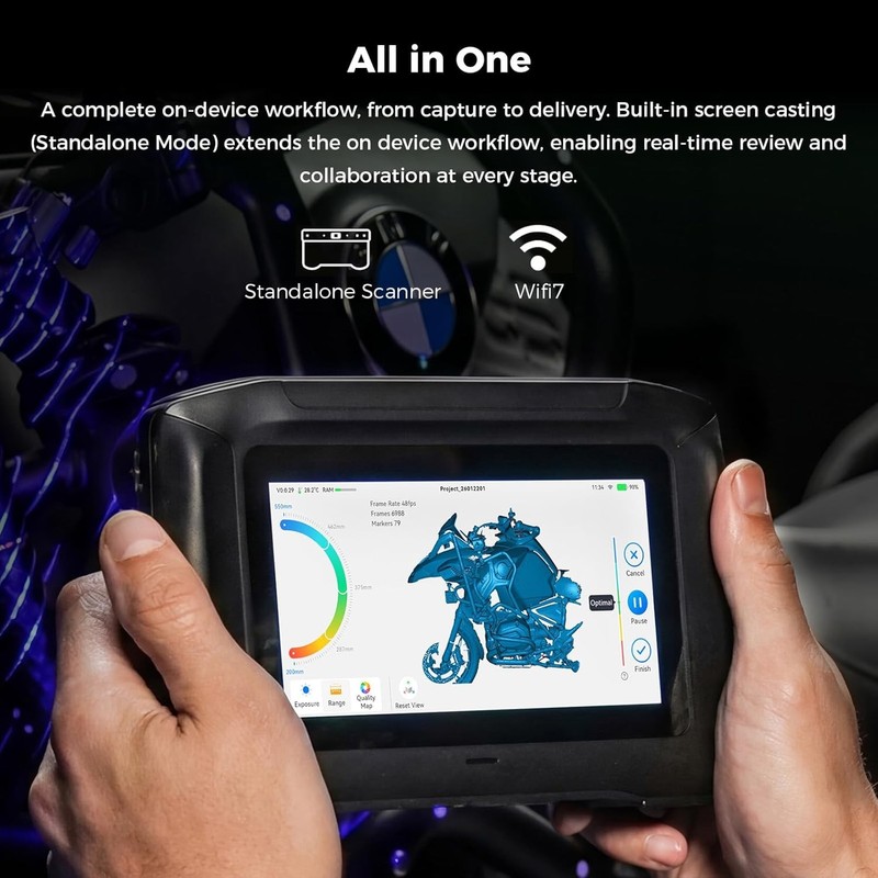 USED Creality Sermoon P1 Handheld 22+7+1 Blue Laser&Infrared Wireless 3D Scanner gallery