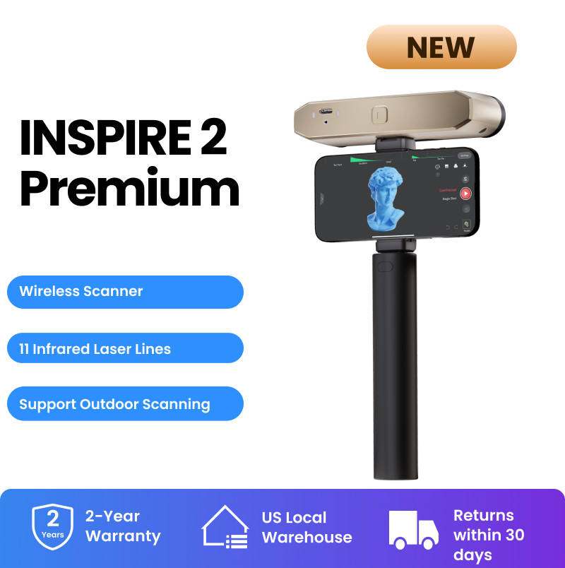 Revopoint INSPIRE2 3D Laser Scanner Handheld Outdoor Scan For 3D Printer 0.05mm gallery