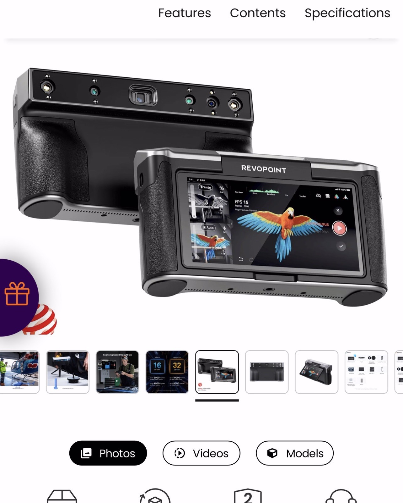 Revopoint MIRACO PRO 3D Scanner For 3D Print 0.02mm All-in-one Handheld Scan32GB gallery