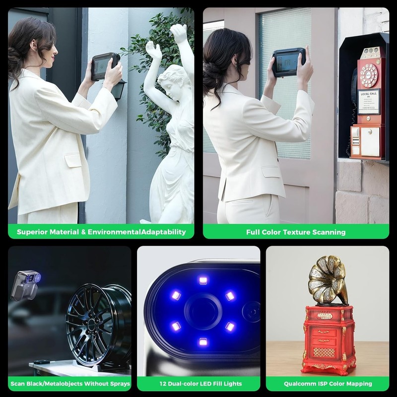 USED Creality Sermoon P1 Handheld 22+7+1 Blue Laser&Infrared Wireless 3D Scanner gallery