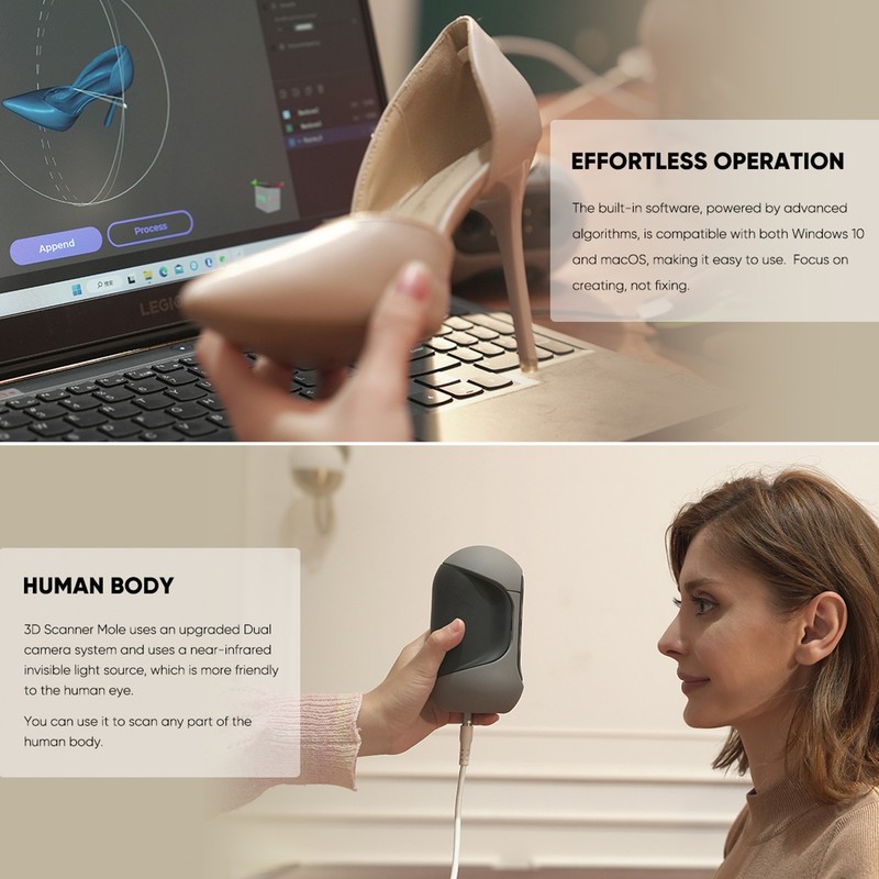 3DMakerpro Mole Handheld 3D Scanner Premium 0.05mm Accuracy for 3D Printer O1N4 gallery