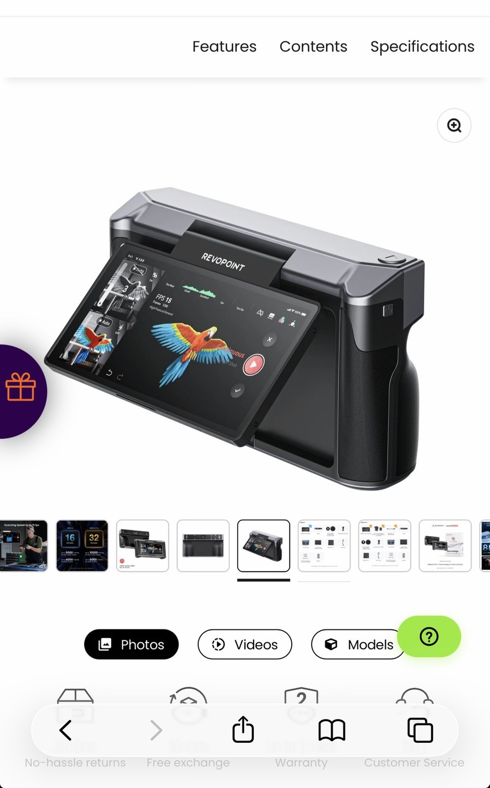 Revopoint MIRACO PRO 3D Scanner For 3D Print 0.02mm All-in-one Handheld Scan32GB gallery