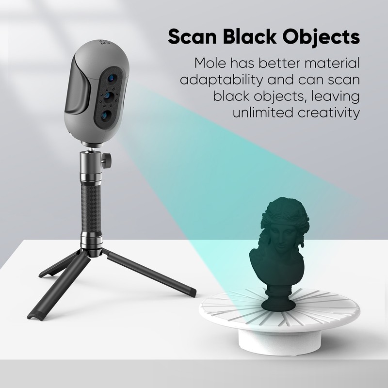 3DMakerpro Mole 3D Scanner Premium 10FPS Scanning Speed Realistic Color F7S8 gallery