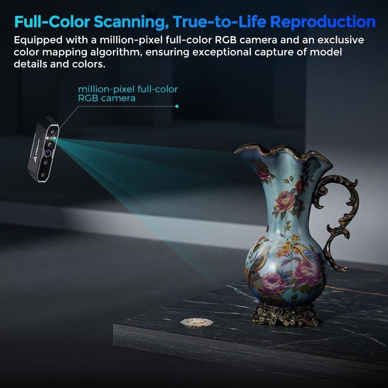 Creality CR-Scan Otter 3D Scanner 24Bit Full-Color Anti-shaking Scan Black/Metal gallery