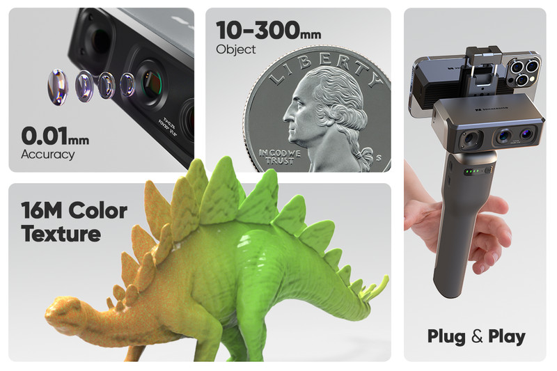 3D Scanner 3DMAKERPRO Seal Bundle inc SMART GRIP and MULTI AXIS TURNTABLE gallery