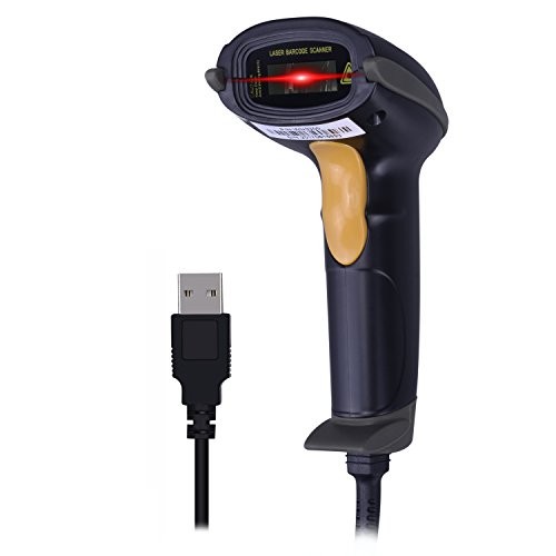 USB Laser Barcode Scanner Wired Handheld Bar Code Scanner Reader Black gallery