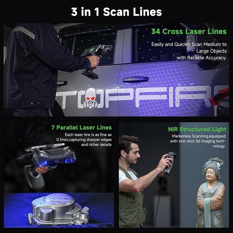 Creality RaptorX 3D Scanner Wireless Hybrid Blue Laser & NIR Scanner For Printer gallery