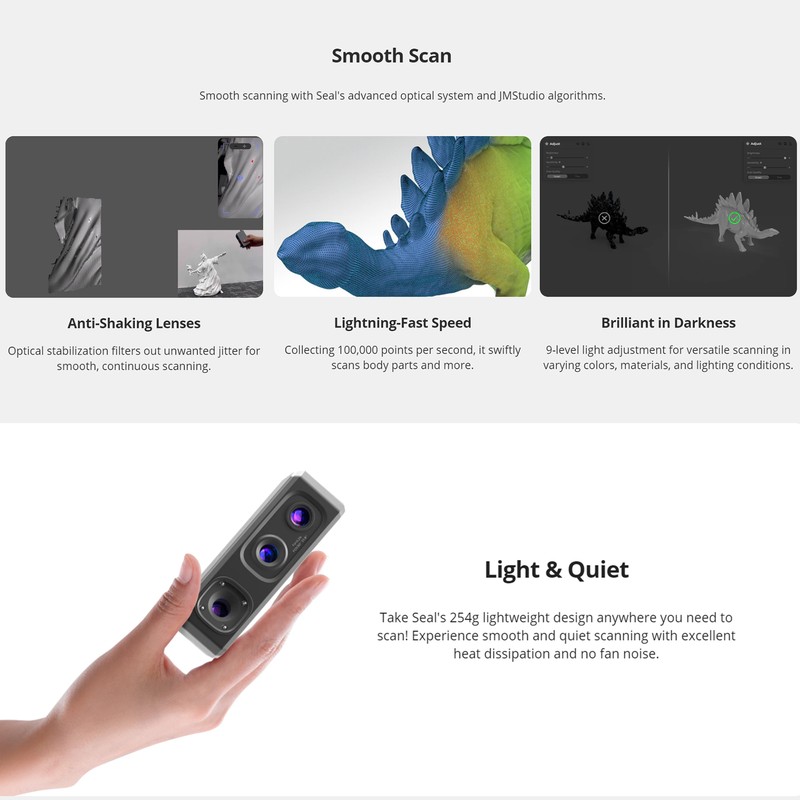 3DMakerpro Seal Handheld 3D Scanner For 3D-Printing 0.01mm Accuracy 10FPS T8L6 gallery