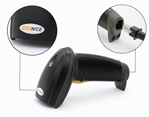 USB Laser Barcode Scanner Wired Handheld Bar Code Scanner Reader Black gallery