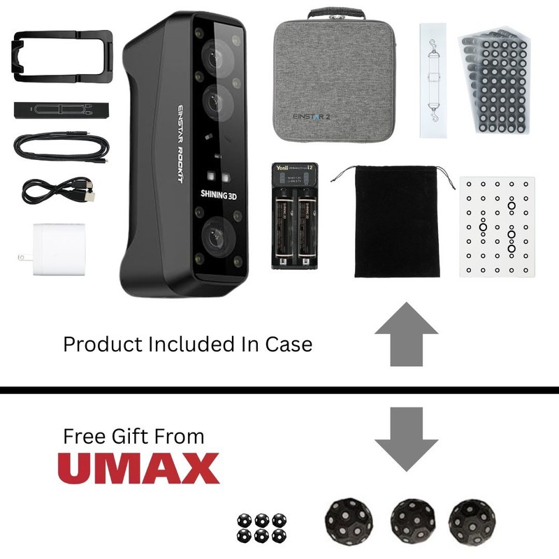 EINSTAR Rockit Hybrid Laser & Infrared 3D Scanner 2.8M Points/s 5MP Texture Came gallery