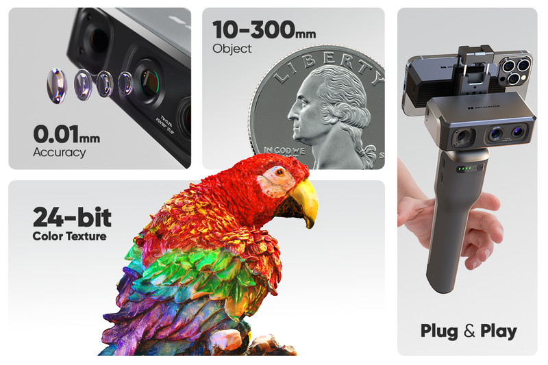3D Scanner 3DMAKERPRO Seal Bundle inc SMART GRIP and MULTI AXIS TURNTABLE gallery