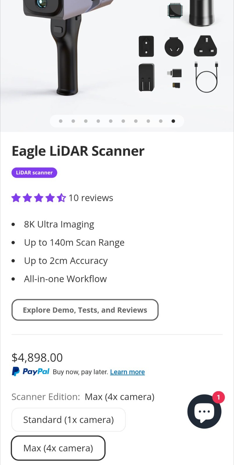 3D MakerPro Eagle Max Lidar Scanner 4 Camera LIVOX RTK gallery