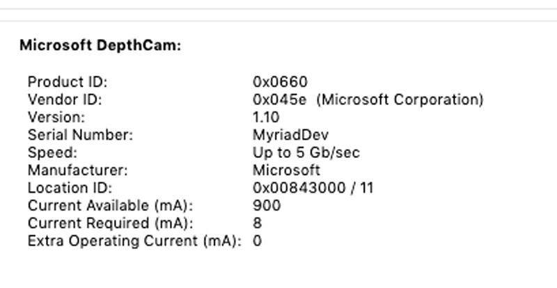 Microsoft  3D DepthCam MyraidDev Development Camera Scanner gallery