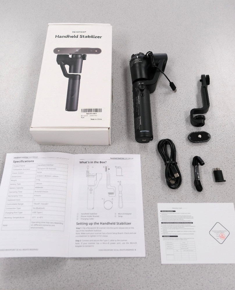 Revopoint Handheld Stabilizer FOR POP, POP 2, MINI Open Box Hard to Find CLEAN!