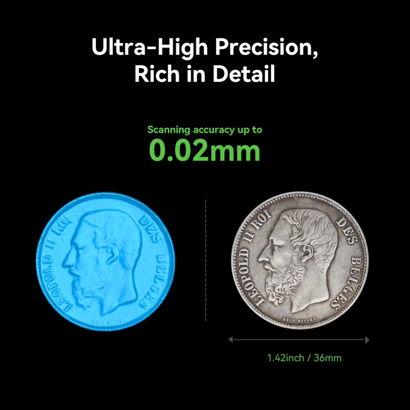 Used Creality Otter 3D Scanner 0.02mm Accuracy Handheld Capture SMALL&BIG Object gallery