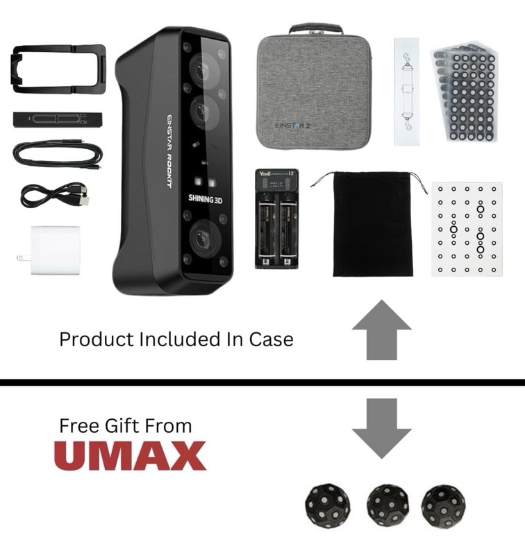 Shining3D Einstar Rockit Wireless Handheld Laser 3D Scanner Full Kit Case gallery