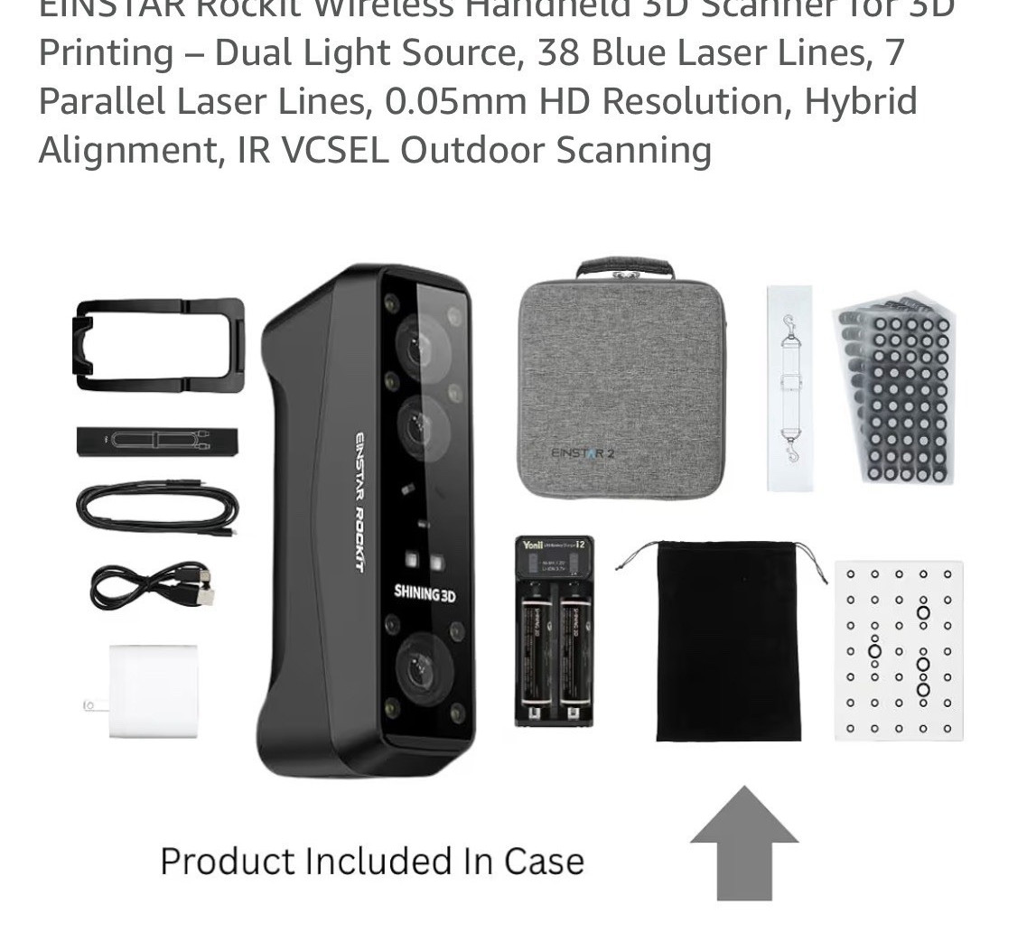 SHINING 3D EINSTAR ROCKIT Wireless Handheld Laser 3D Scanner 0.05mm USB-C gallery
