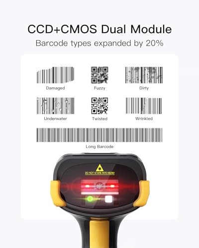 Bluetooth Barcode Scanner, 2D 1D Wireless Handheld Scanner, QR Code Scanner, gallery