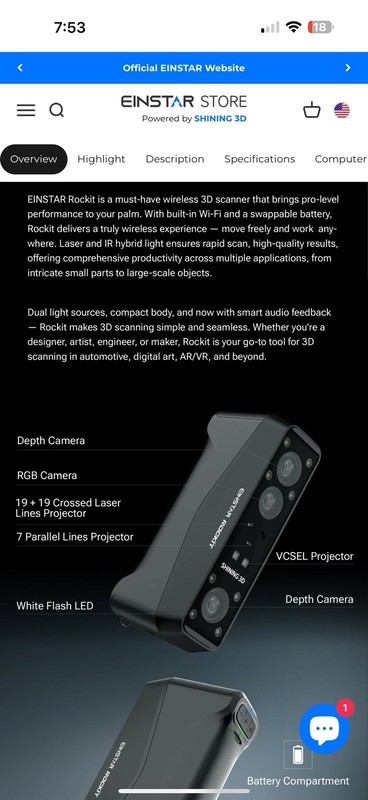 einstar Rocket 3D Scanner. gallery