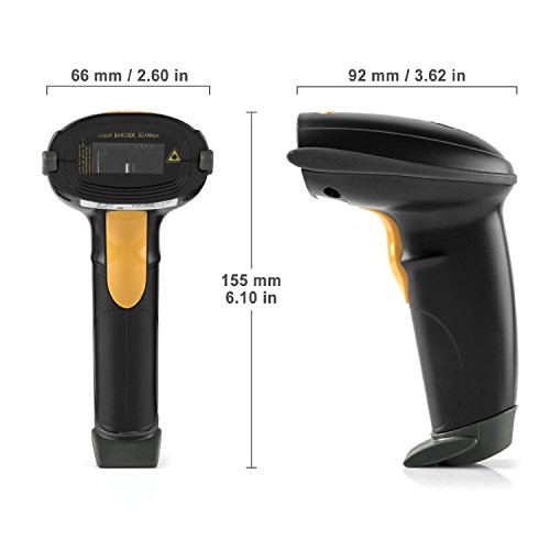 USB Laser Barcode Scanner Wired Handheld Bar Code Scanner Reader Black gallery