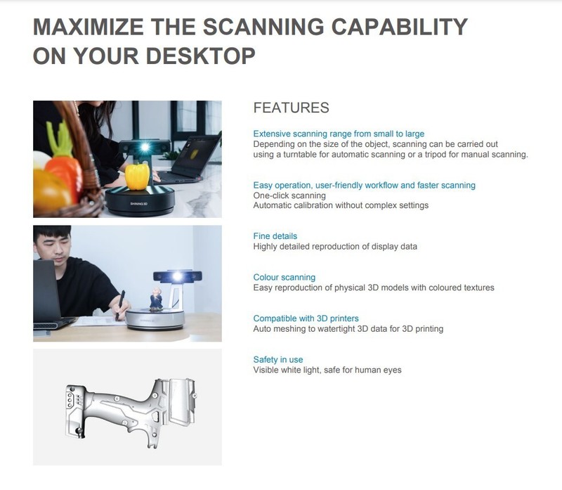 Color 3D Scanner EinScan-SP V2 EXScan Pro Shining3D Edition Tripod For MAC & PC gallery