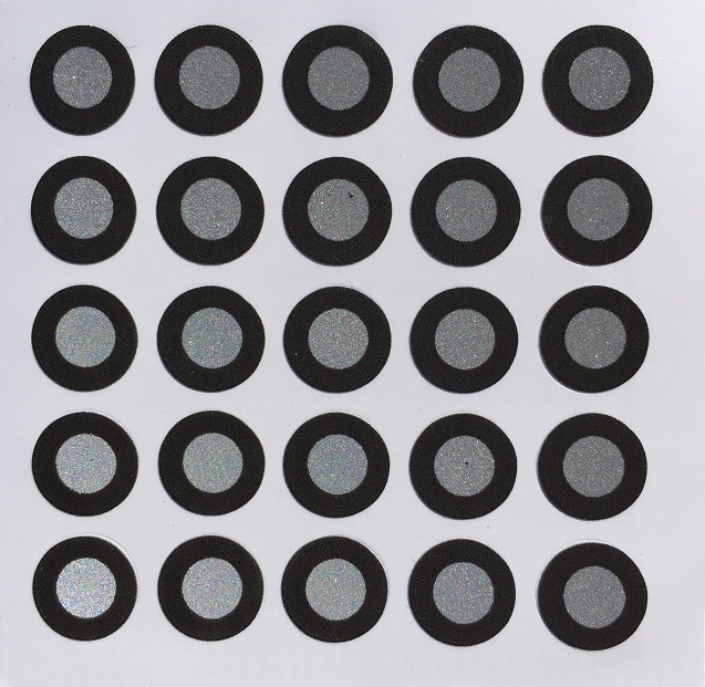 Positioning Targets for 3D Scanning M-10K, Reflective, Black Contour, QTY:10,000 gallery