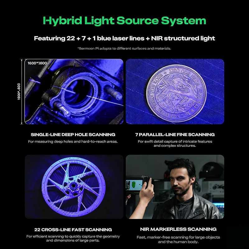 Sermoon P1 Handheld 3D Scanner with 0.02mm Accuracy and Touch Screen gallery