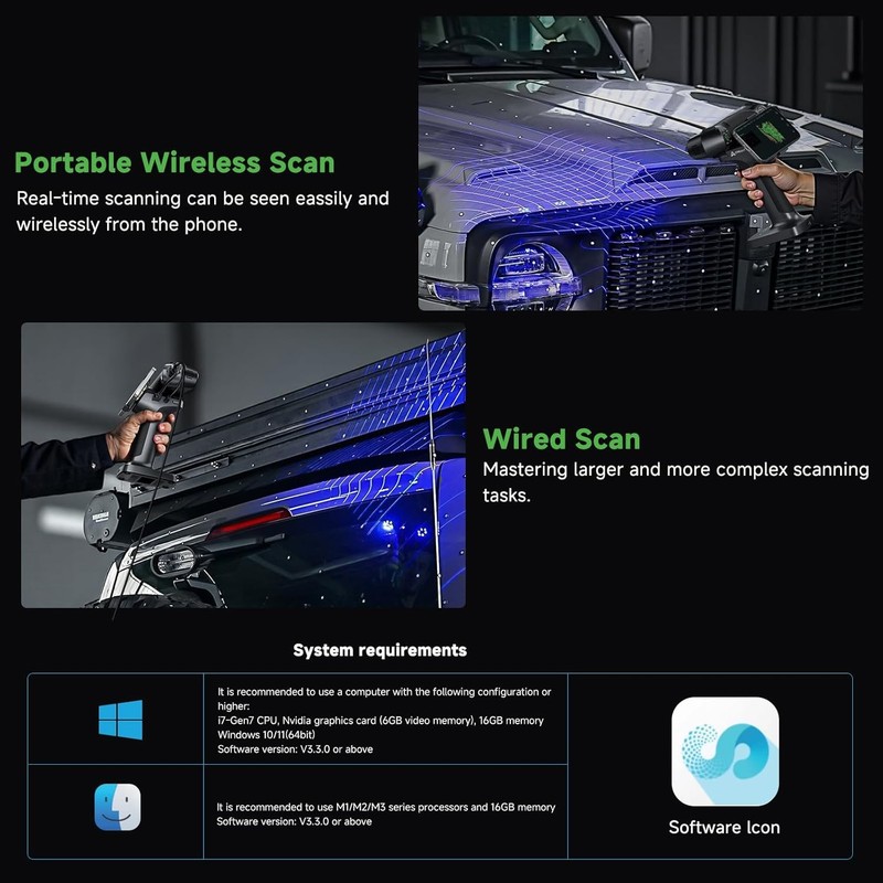 Creality RaptorX 3D Scanner Wireless Hybrid Blue Laser & NIR Scanner For Printer gallery