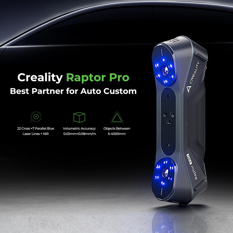 Open Box Creality Raptor Pro 3D Scanner 22+7 Blue Laser Lines 60fps gallery