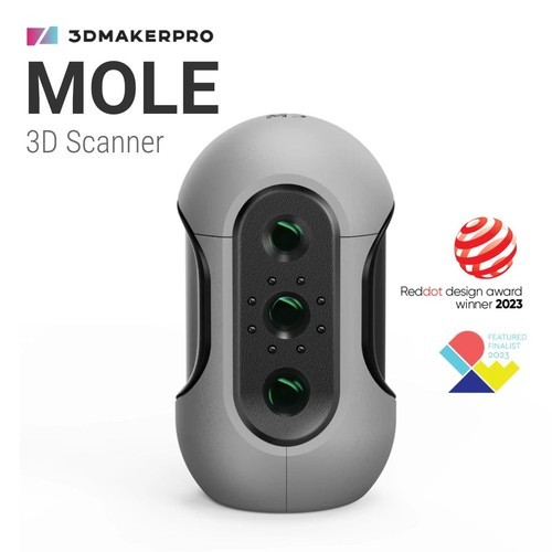 3DMakerpro Mole 3D Scanner Premium 10FPS Scanning Speed Realistic Color T0H7