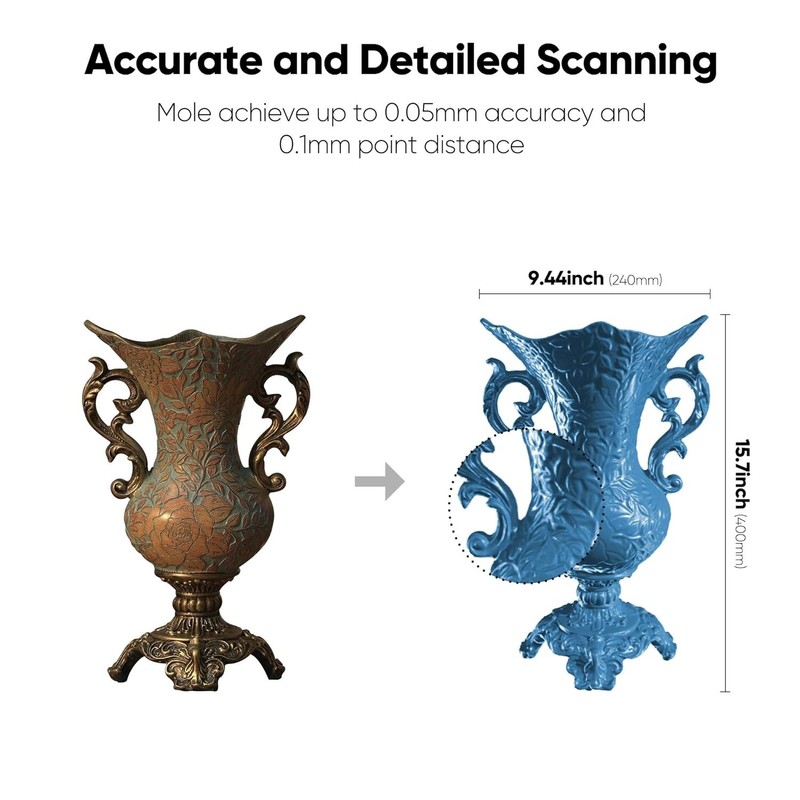 3DMakerpro Handheld 3D Scanner For 3D Printing Mole Premium 0.1mm Resolution gallery