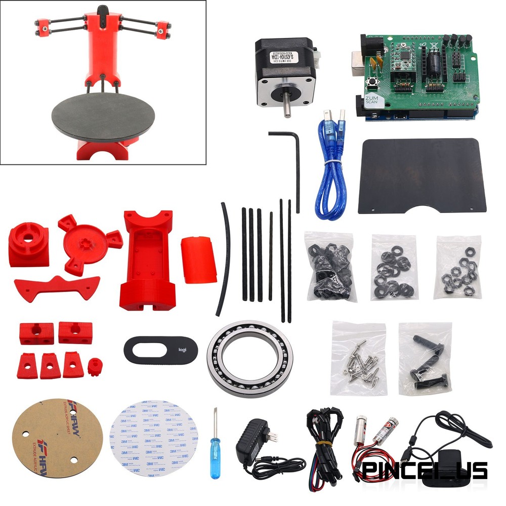 Open Source 3D DIY Laser Scanner Plate Kit w/Adapter Object For Ciclop Printer