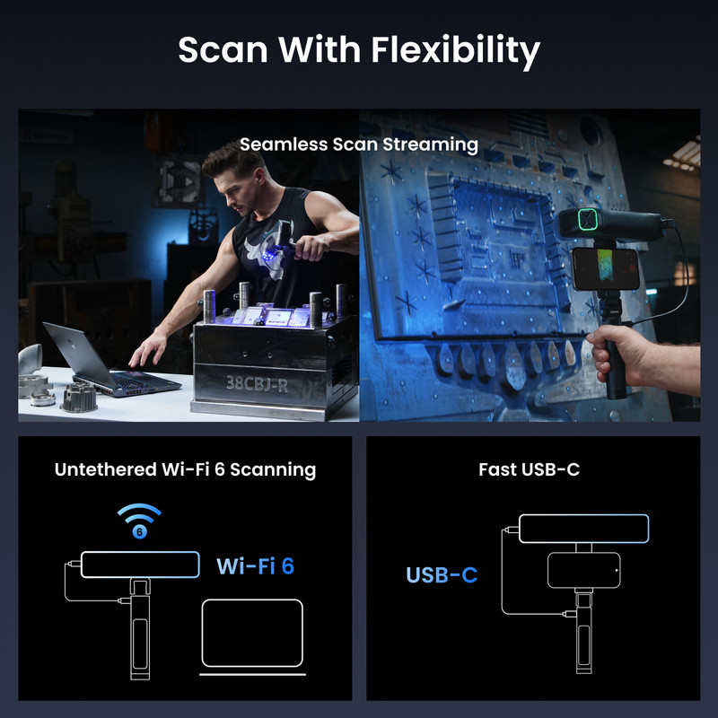 Revopoint MetroY PRO 3D Laser Scanner For 3D Print 34Line Wireless Handheld Scan gallery