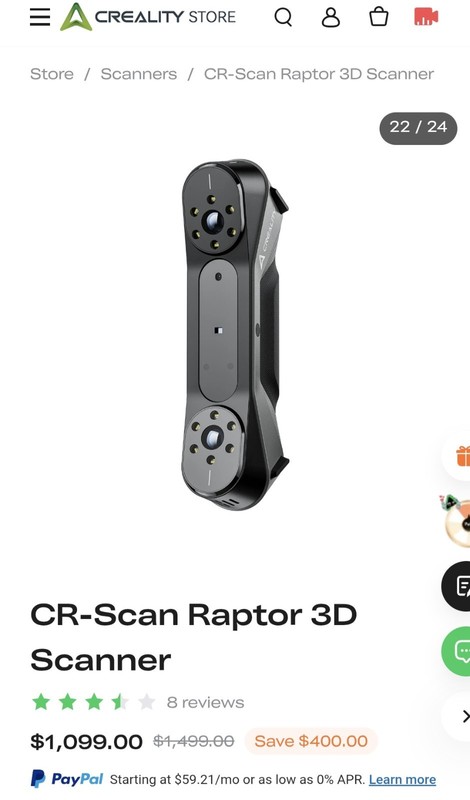 Creality CR-Scan Raptor Handheld Laser 3D Scanner Color 0.02mm USB 3.0 gallery