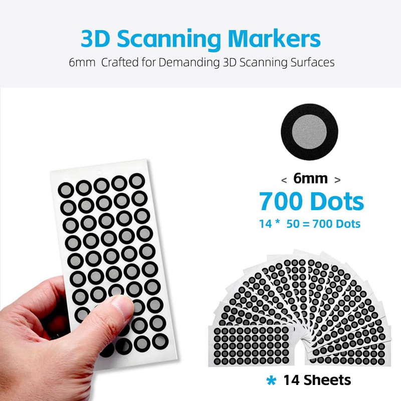700 Dots 6Mm 3D Scanning Markers for 3D Scanner, High Precision Tracking & Posit gallery