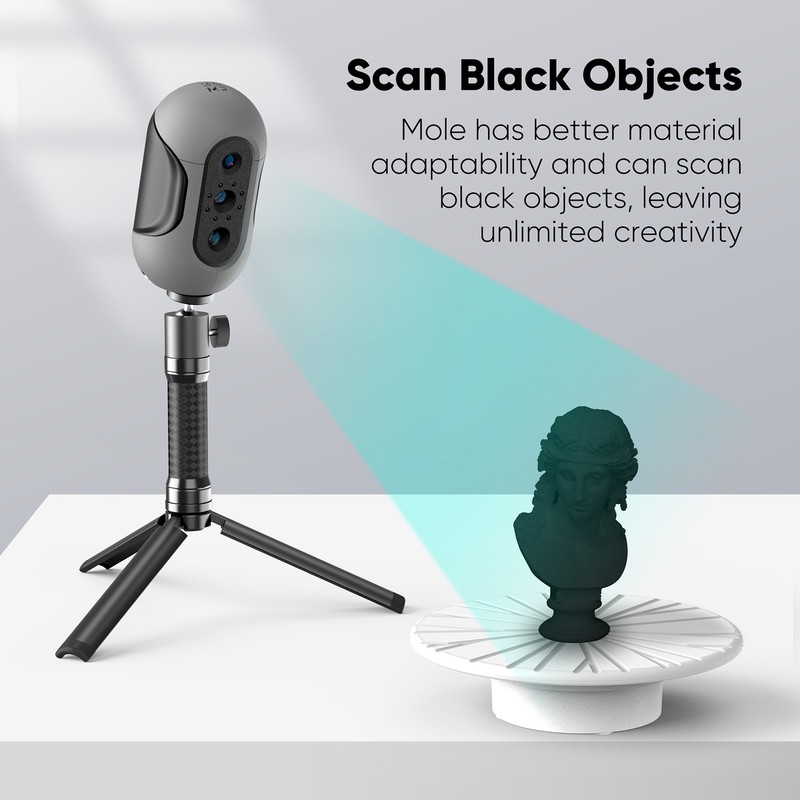 3DMakerpro Mole 3D Scanner Luxury Compatible with Win11/10/MacOS 11/12 Grey R8H8 gallery